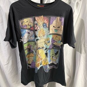 Vtg 2008 Dragon Ball Z Fighters Graphic Anime T-shirt Black Sz Large Goku Vegeta